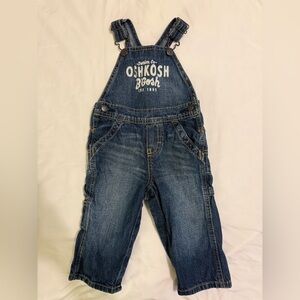 OshKosh Blue Denim Baby Overalls 12M Unisex 100% Cotton